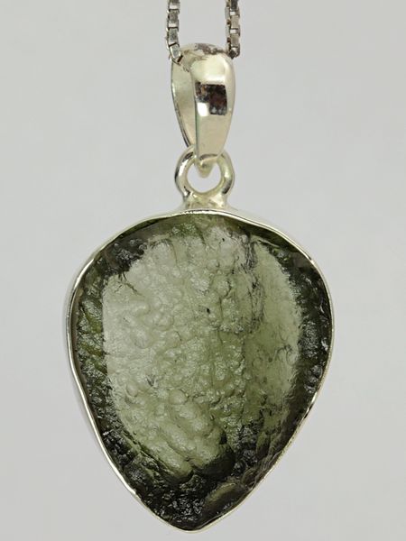 Hovedbilde Moldavitt fra Chlum, Tsjekkia, sølvanheng, 3,54 gram