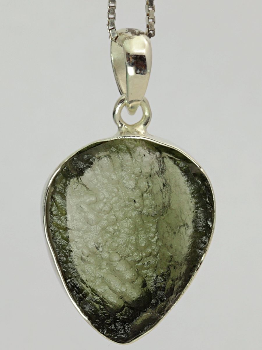 Moldavitt fra Chlum, Tsjekkia, sølvanheng, 3,54 gram