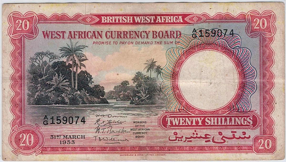 British West Africa, 20 shillings 1953