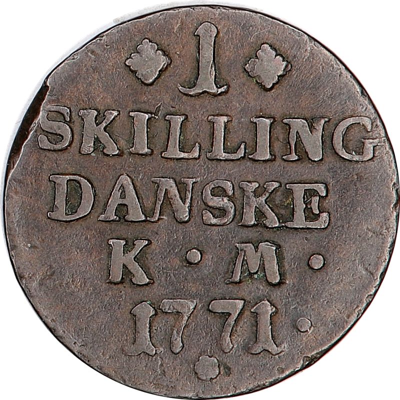 Brennevinskillingen, 1 skilling 1771