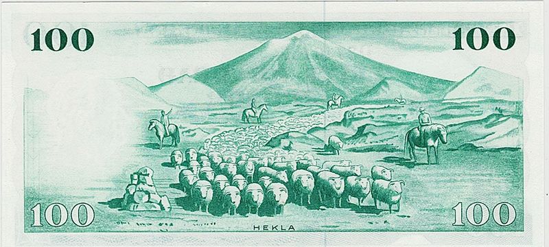 Island, 100 kr 1957, P40a