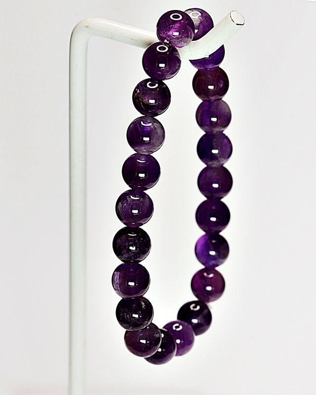 Armbånd av ametyst, 18 cm, 10 mm kuler