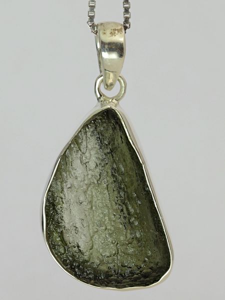 Hovedbilde Moldavitt fra Chlum, Tsjekkia, sølvanheng, 3,39 gram