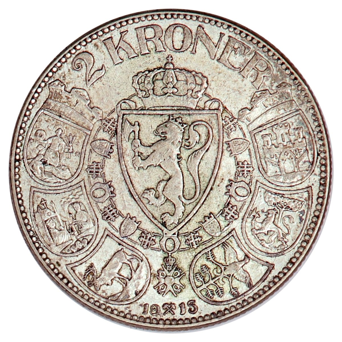 2 kroner 1915, kv. 1+