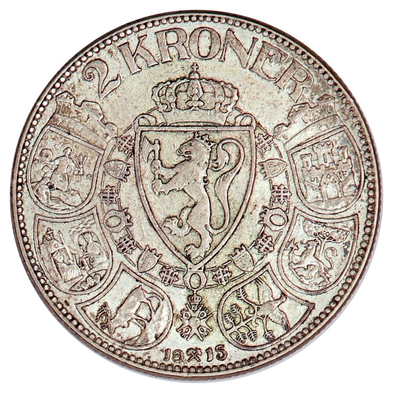2 kroner 1915, kv. 1+