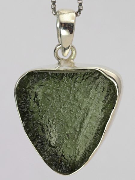 Hovedbilde Moldavitt fra Chlum, Tsjekkia, sølvanheng, 4,51 gram