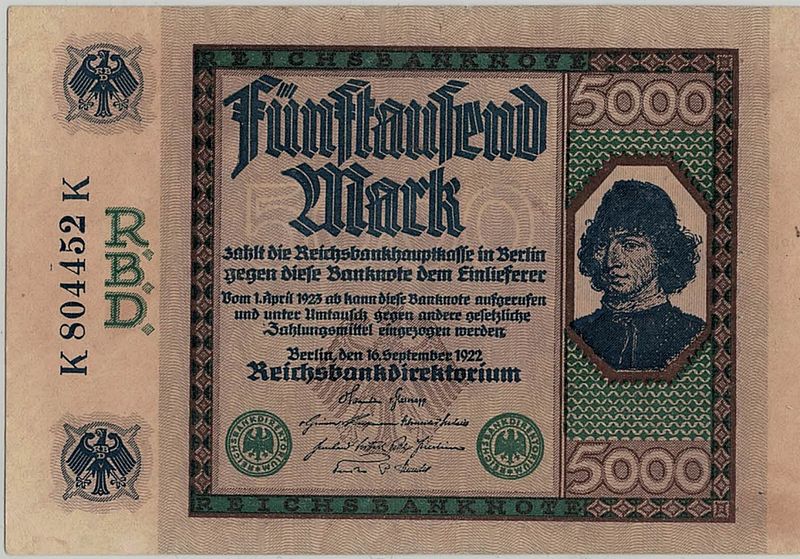 Tyskland, 5000 mark 1922, Spinelli