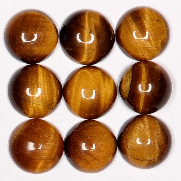 Hovedbilde Cabochon, tigerøye, gul, 10 mm