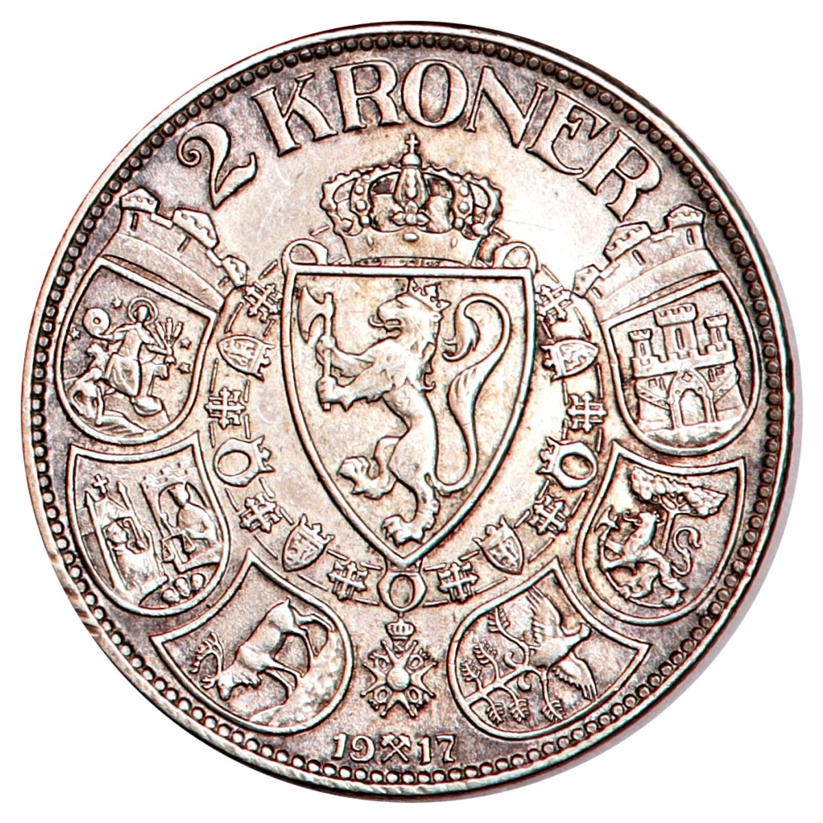 2 kroner 1917, kv. 1+