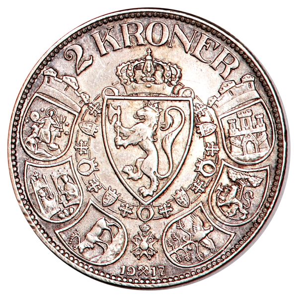 Hovedbilde 2 kroner 1917, kv. 1+