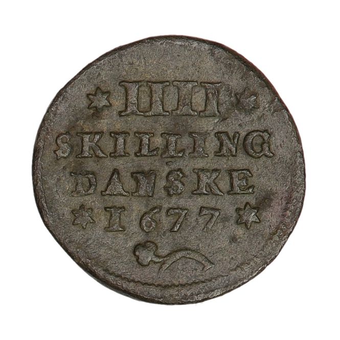 Hovedbilde Christian V, 4 skilling 1677, grenallie