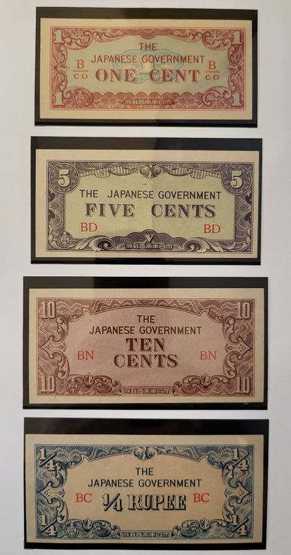 Burma, 1 cent-100 rupee, krigssedler