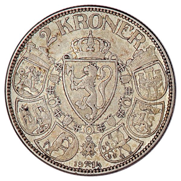 Hovedbilde 2 kroner 1914, kv. 1+/01