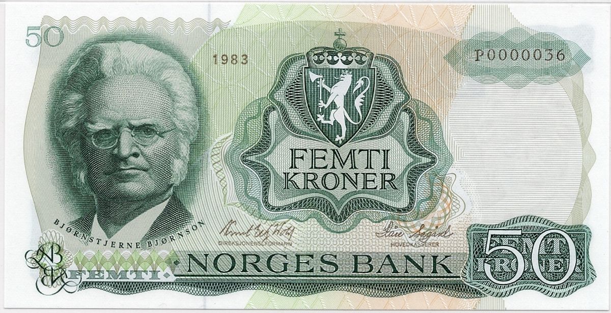 50 kroner 1983 P, PMG 65EPQ, lavt nummer