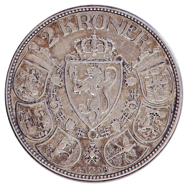 Hovedbilde 2 kroner 1908, kv. 1+
