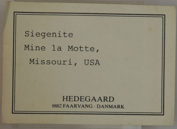 Hovedbilde Siegenitt, Mina La Motte, USA