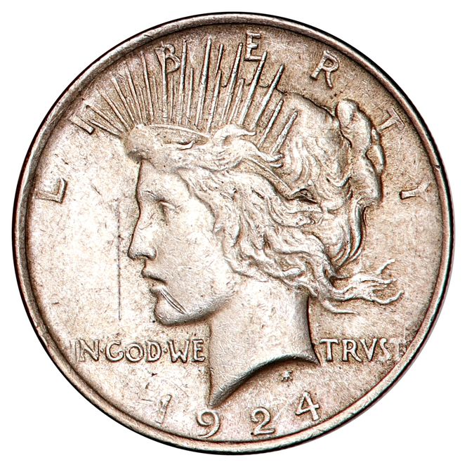 Hovedbilde USA, 1 dollar 1924, Peacedollar