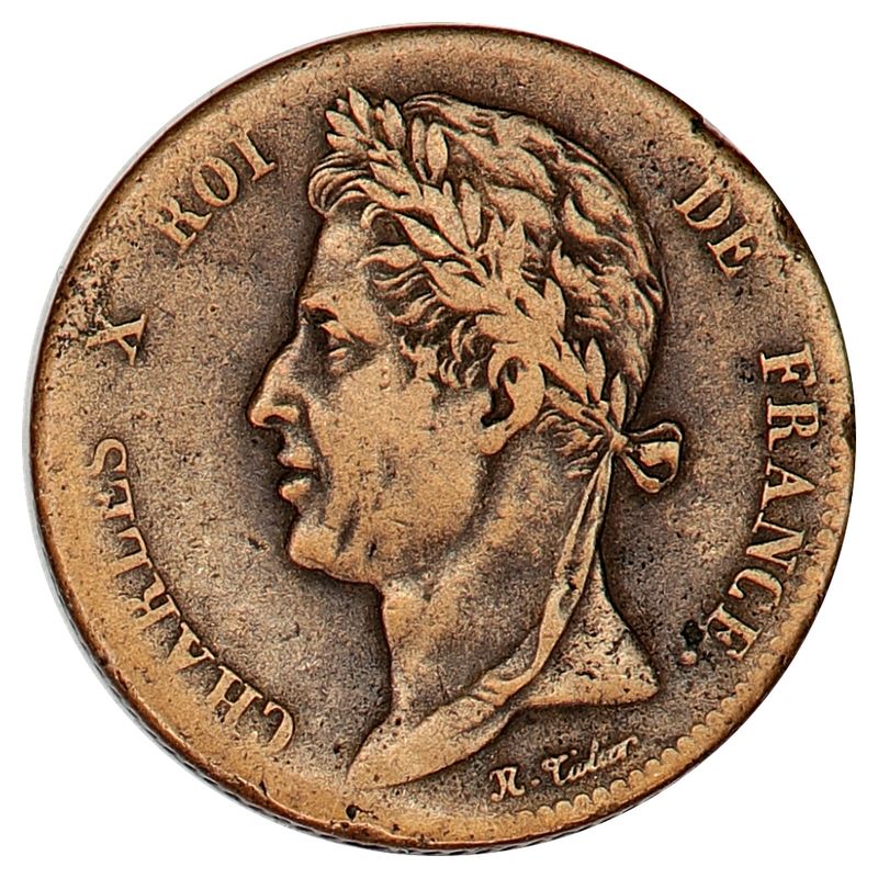 Franske kolonier, 5 cent 1828