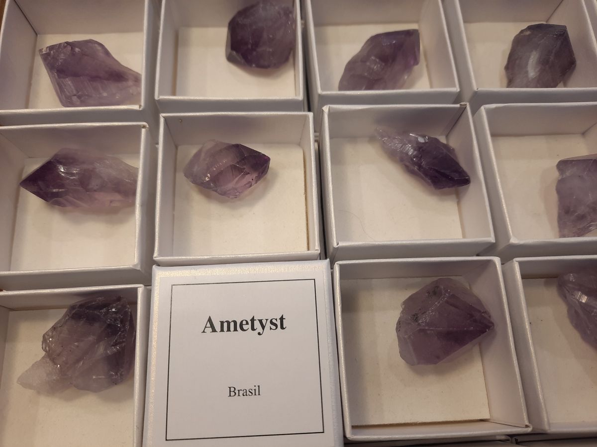 Ametystkrystall i gaveeske (5 x 5 cm), Brasil