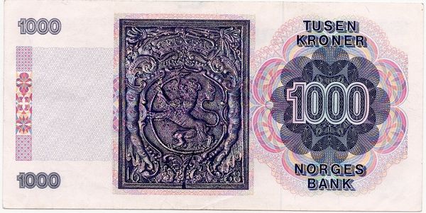 Hovedbilde 1000 kroner 1990, kv.god 1