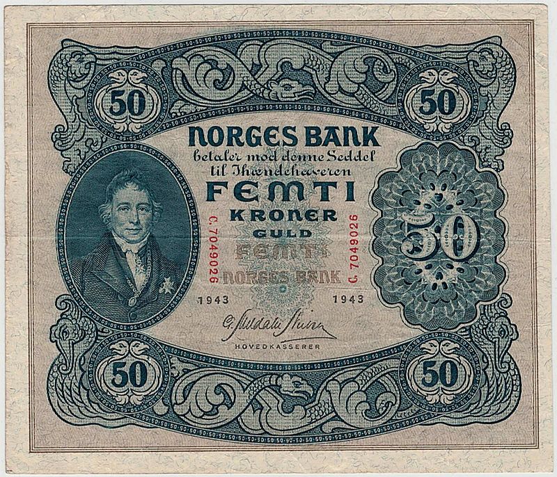 50 kroner 1943 C, kv. 1/1-