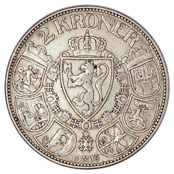 Hovedbilde 2 kroner 1915, kv. 1+