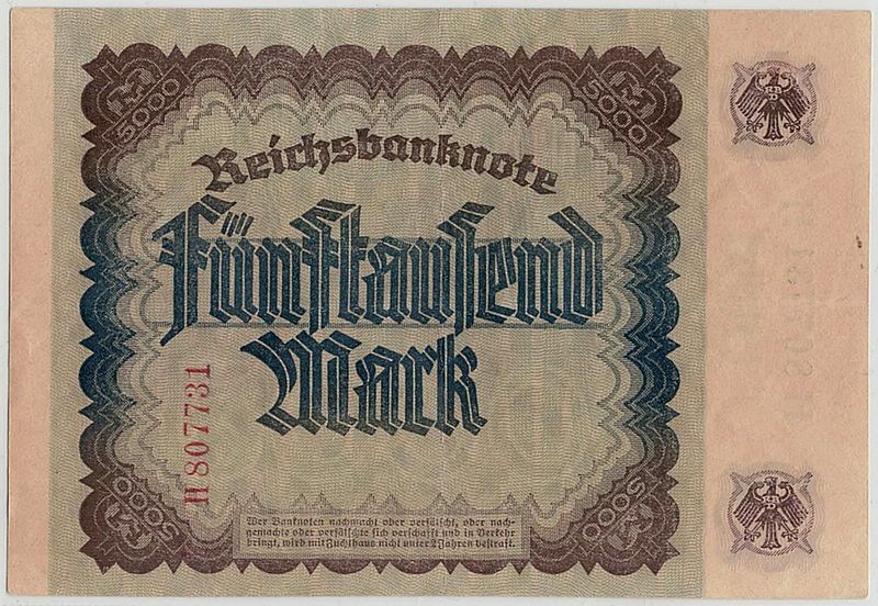 Tyskland, 5000 mark 1922, Spinelli