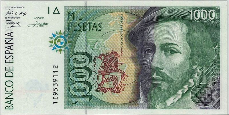 Spania, 1000 pesetas 1992
