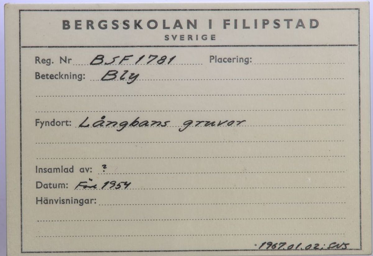 Bly, Långban, Sverige