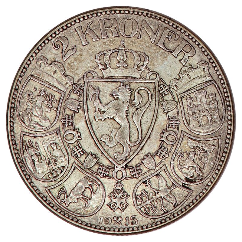 2 kroner 1915, kv. 1+