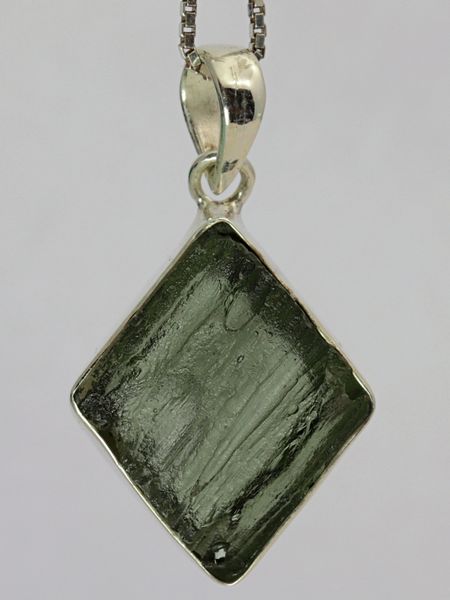 Hovedbilde Moldavitt fra Chlum, Tsjekkia, sølvanheng, 3,92 gram