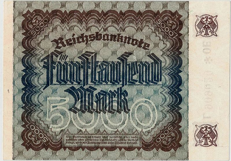 Tyskland, 5000 mark 1922, usirkulert