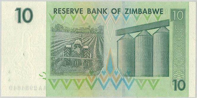 Hovedbilde Zimbabwe, 10 dollars 2007