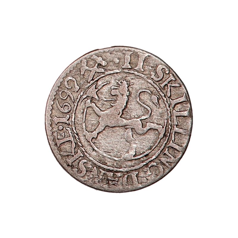 Christian V, 2 skilling 1692, kv. 1/1+
