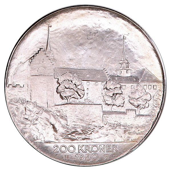 Hovedbilde SPOT +5%. Investeringssølv, 2 x 200 kroner 1980  (34,12 gram rent sølv)