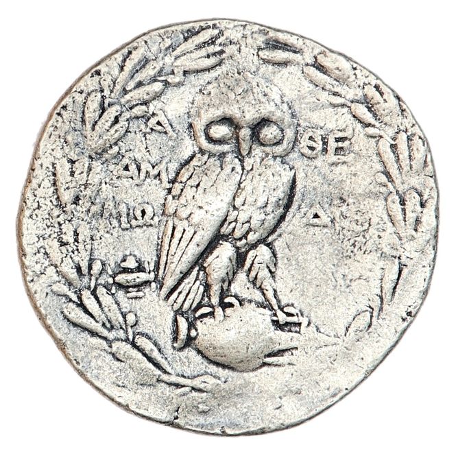 Hovedbilde Athen, uglemynt, 165-42 f.Kr.