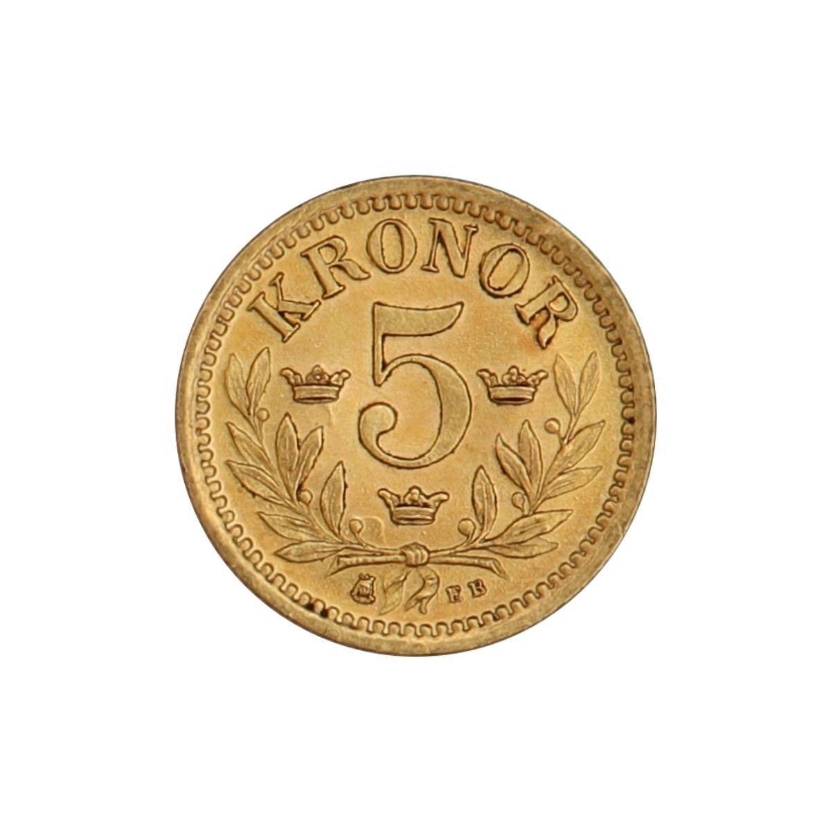 Sverige, 5 kronor 1894, anhengt, 2,01 gram gull