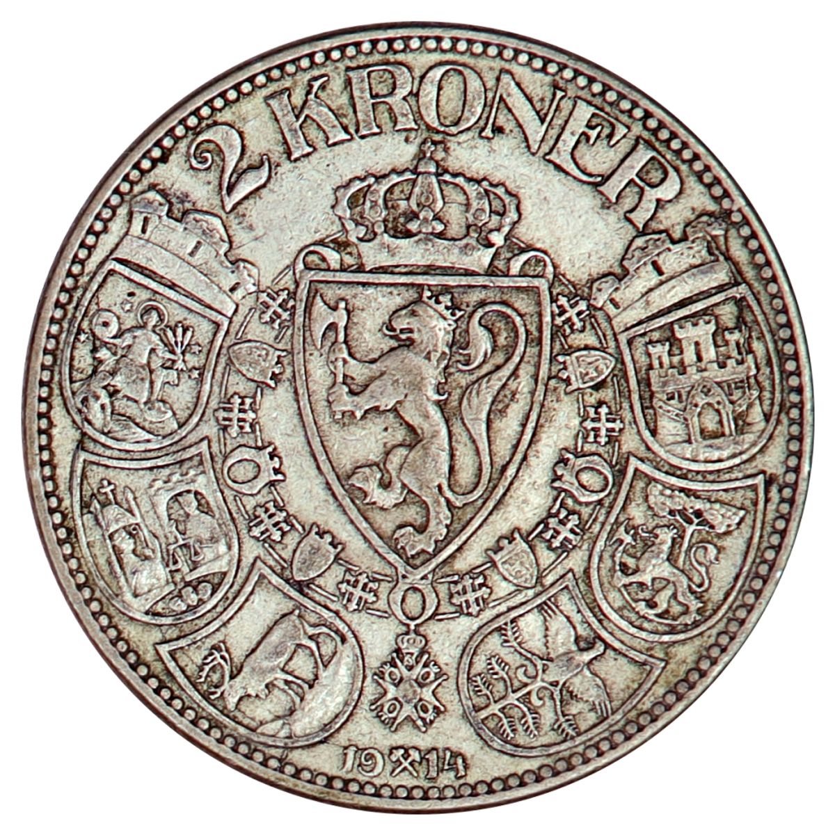 2 kroner 1914, kv. 1/1+