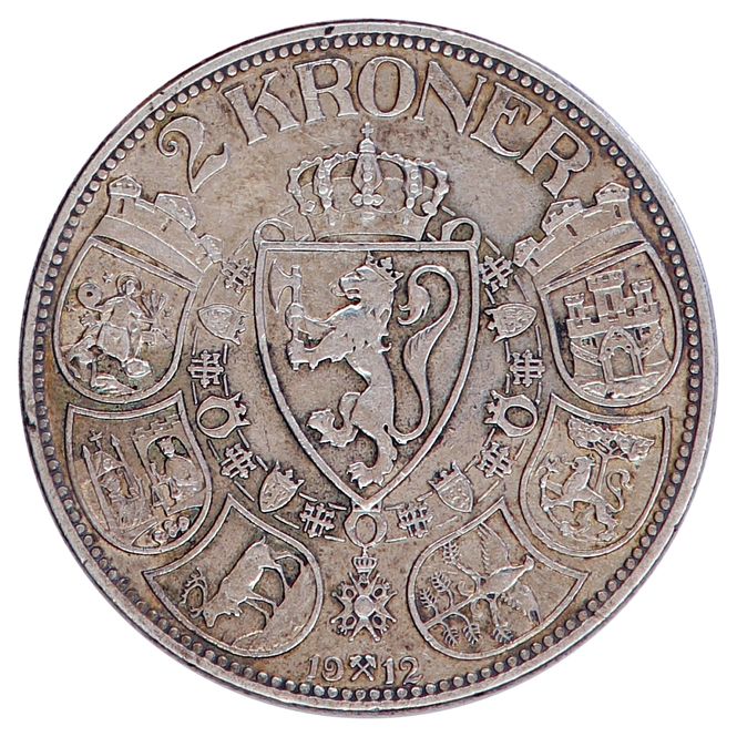 Hovedbilde 2 kroner 1912, kv. 1/1+