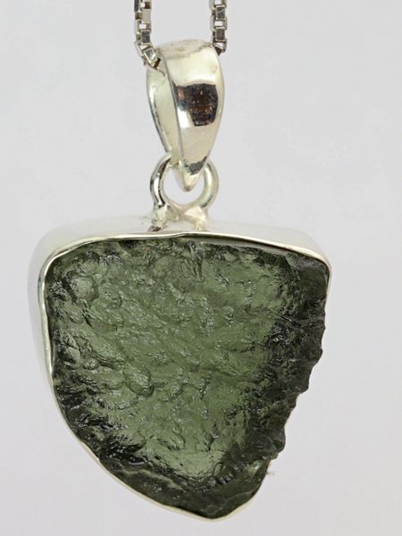 Hovedbilde Moldavitt fra Chlum, Tsjekkia, sølvanheng, 4,21 gram