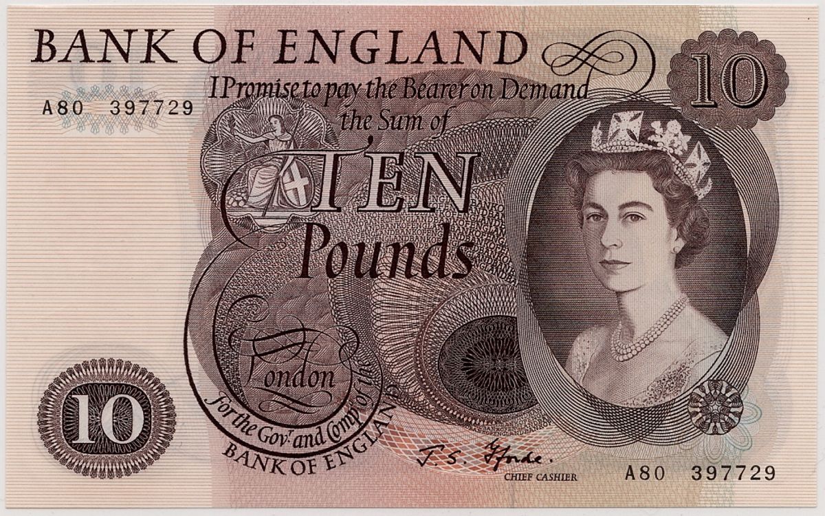 Storbritannia, 10 pounds 1966-1970