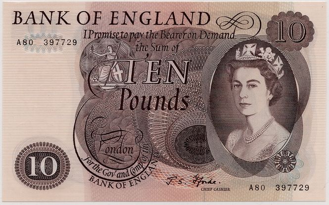 Hovedbilde Storbritannia, 10 pounds 1966-1970