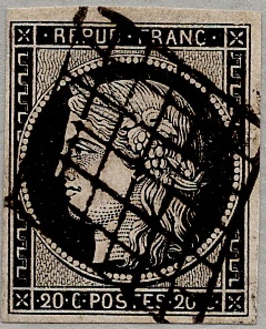 Hovedbilde Frankrike, 20 cent 1849, stemplet