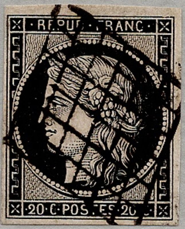 Frankrike, 20 cent 1849, stemplet