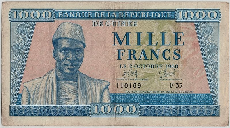 Guinea, 1000 francs 1958