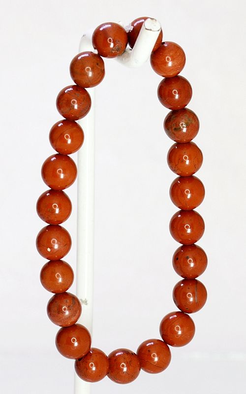 Rød jaspis, armbånd, 8 mm