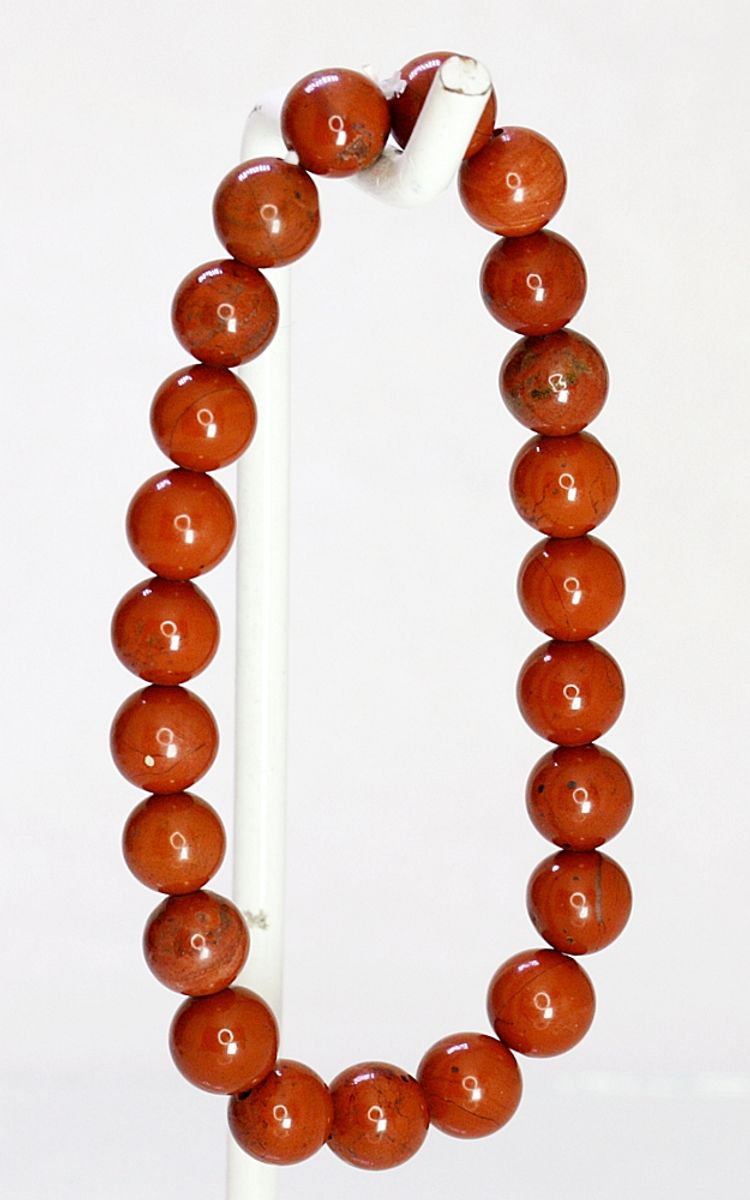 Rød jaspis, armbånd, 8 mm
